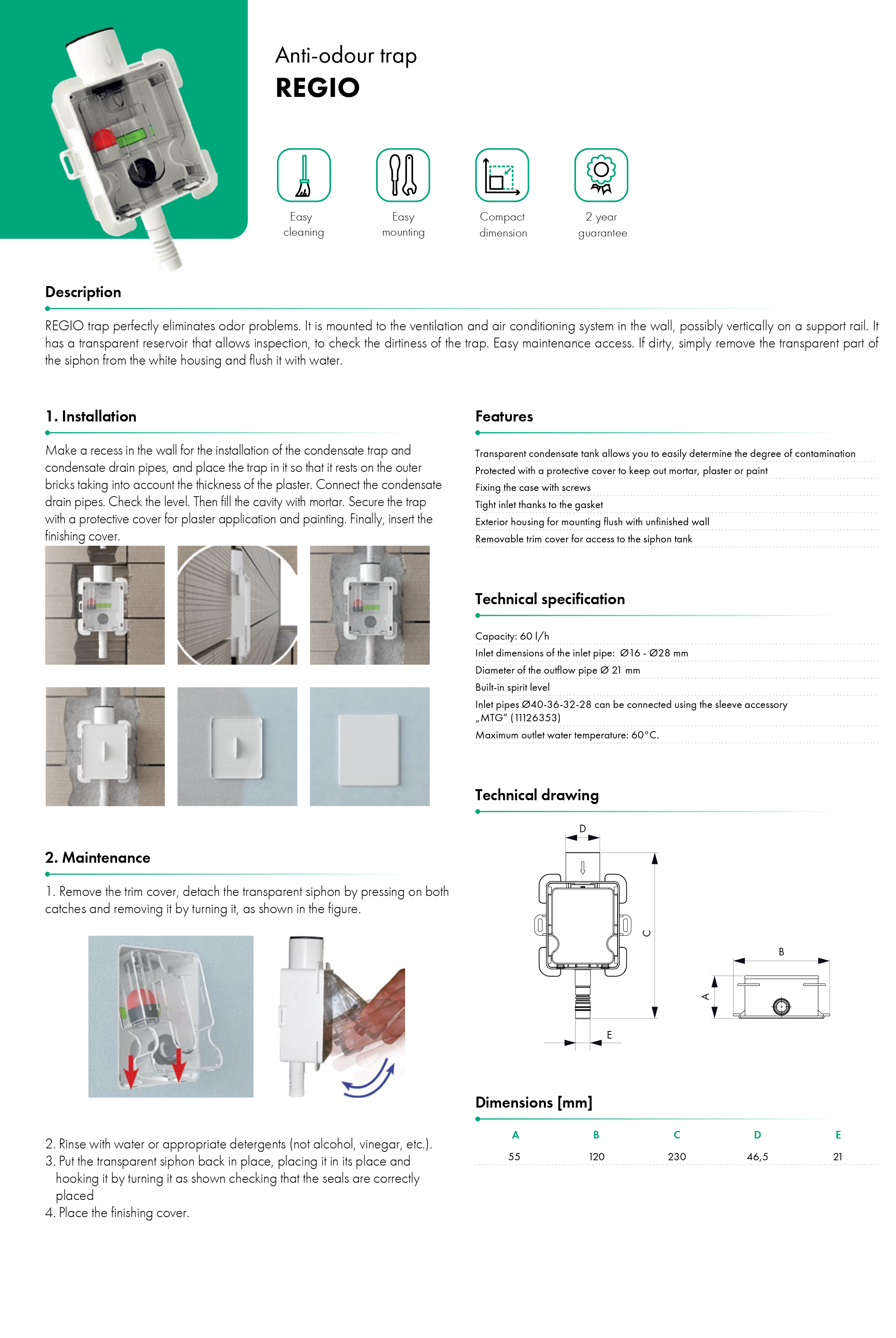 anti-odour trap regio havaco  catalogue card